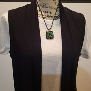 Handmade New 18" Dichroic Glass Pendant Necklace.